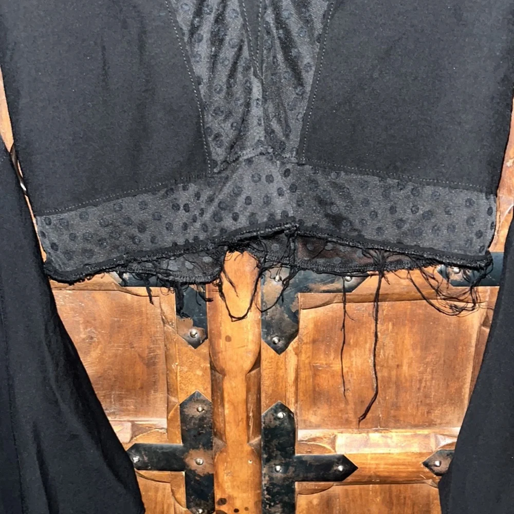 For Love and Lemons black cut off bottom flared sleeve blouse